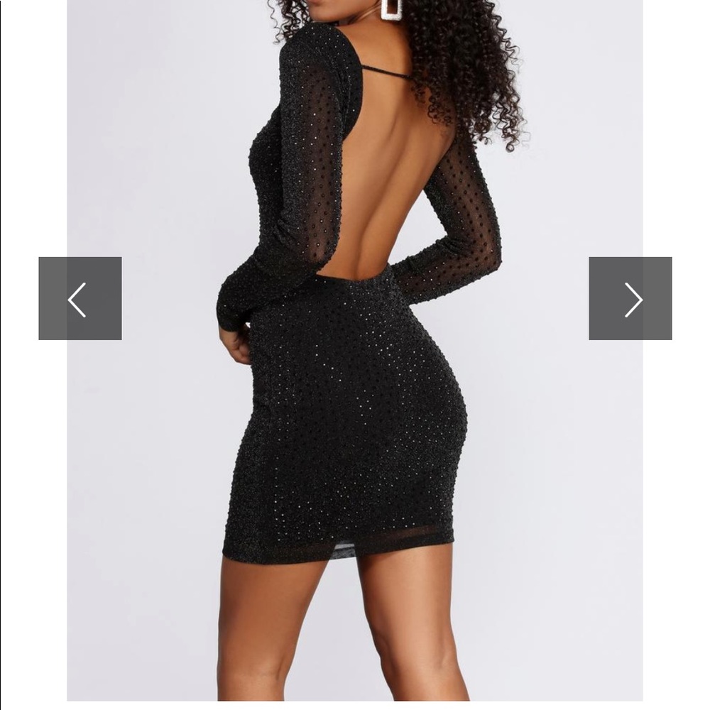 NYE black beaded sequin dress